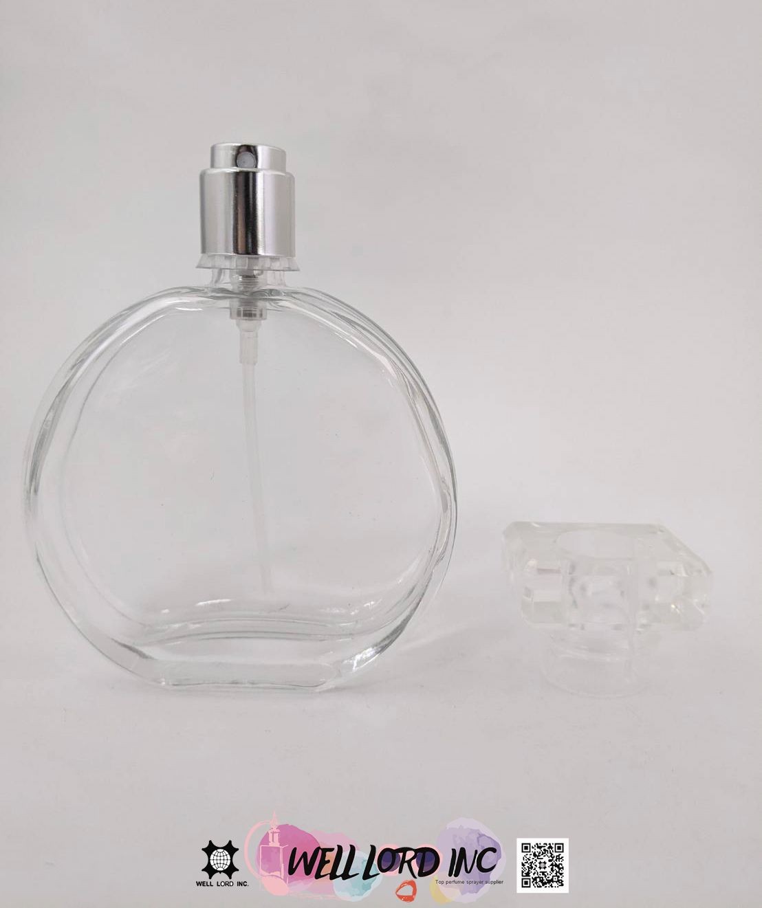 經典圓扁封口式香水玻璃瓶