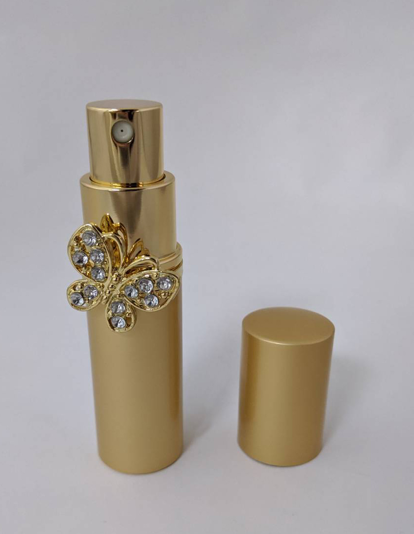 8ml 經典金色蝴蝶鋁製外殼玻璃空瓶器