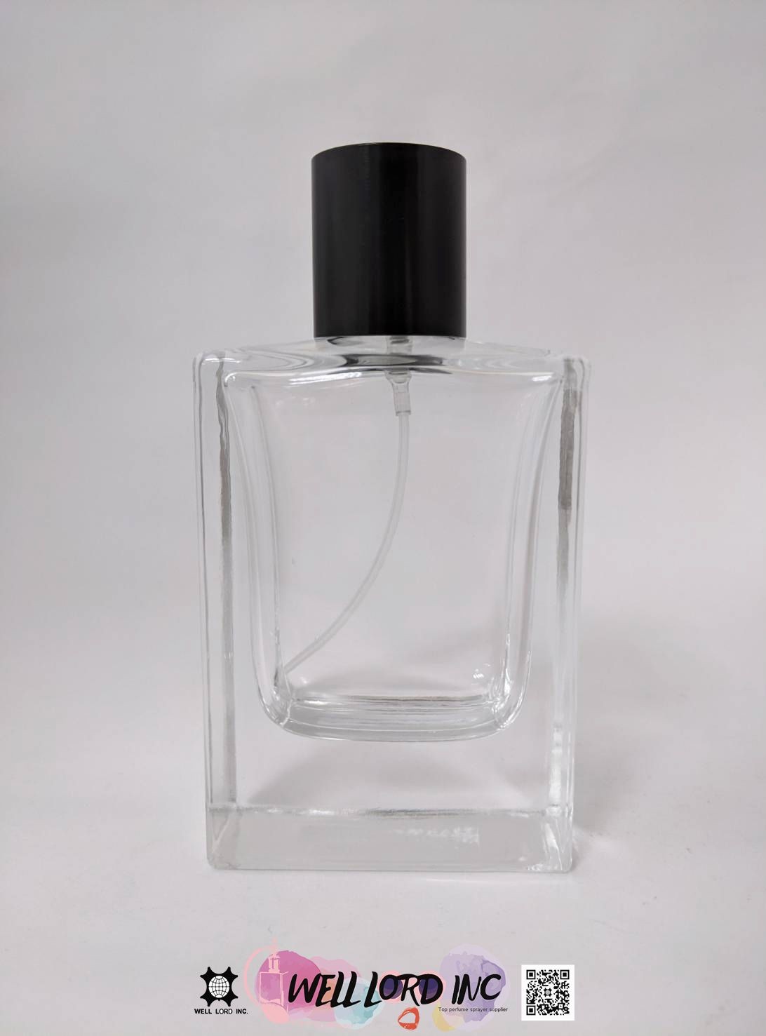 高质感厚底方型封口式香水玻璃空瓶