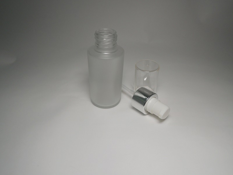 轻便塑胶按压头雾面玻璃乳液底妆粉底液空瓶