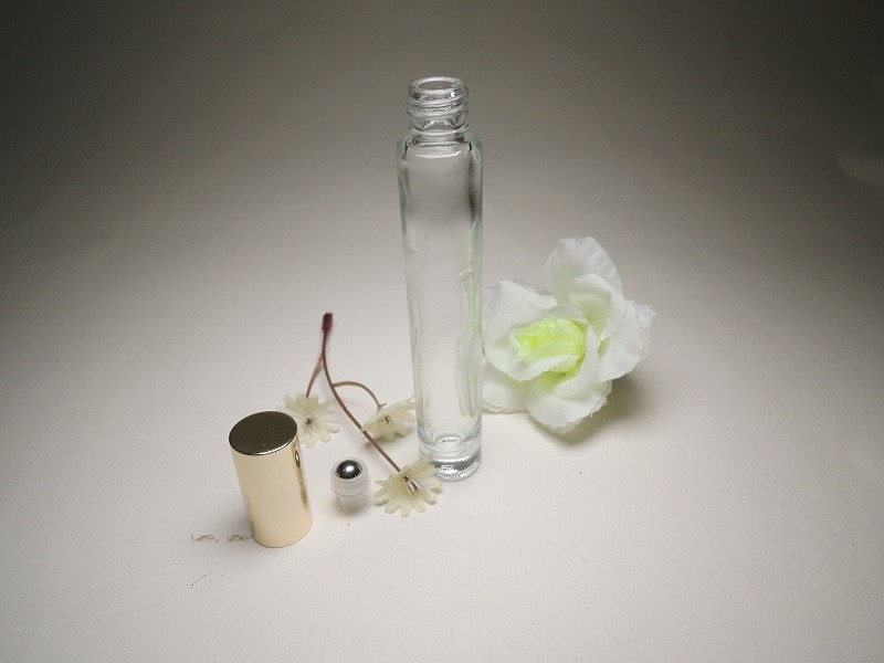 晨曦金盖子透明玻璃滚珠瓶香水分装瓶