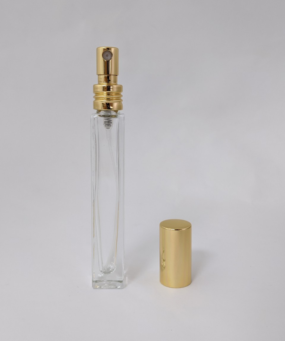 10ml 经典金色喷雾方型厚底玻璃瓶