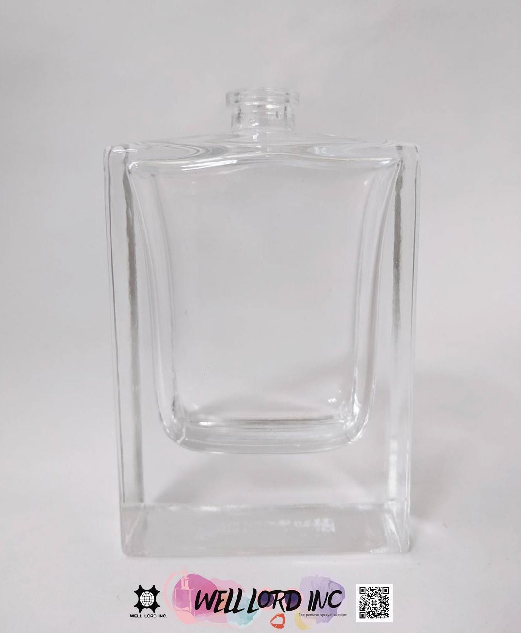 高质感厚底方型封口式香水玻璃空瓶