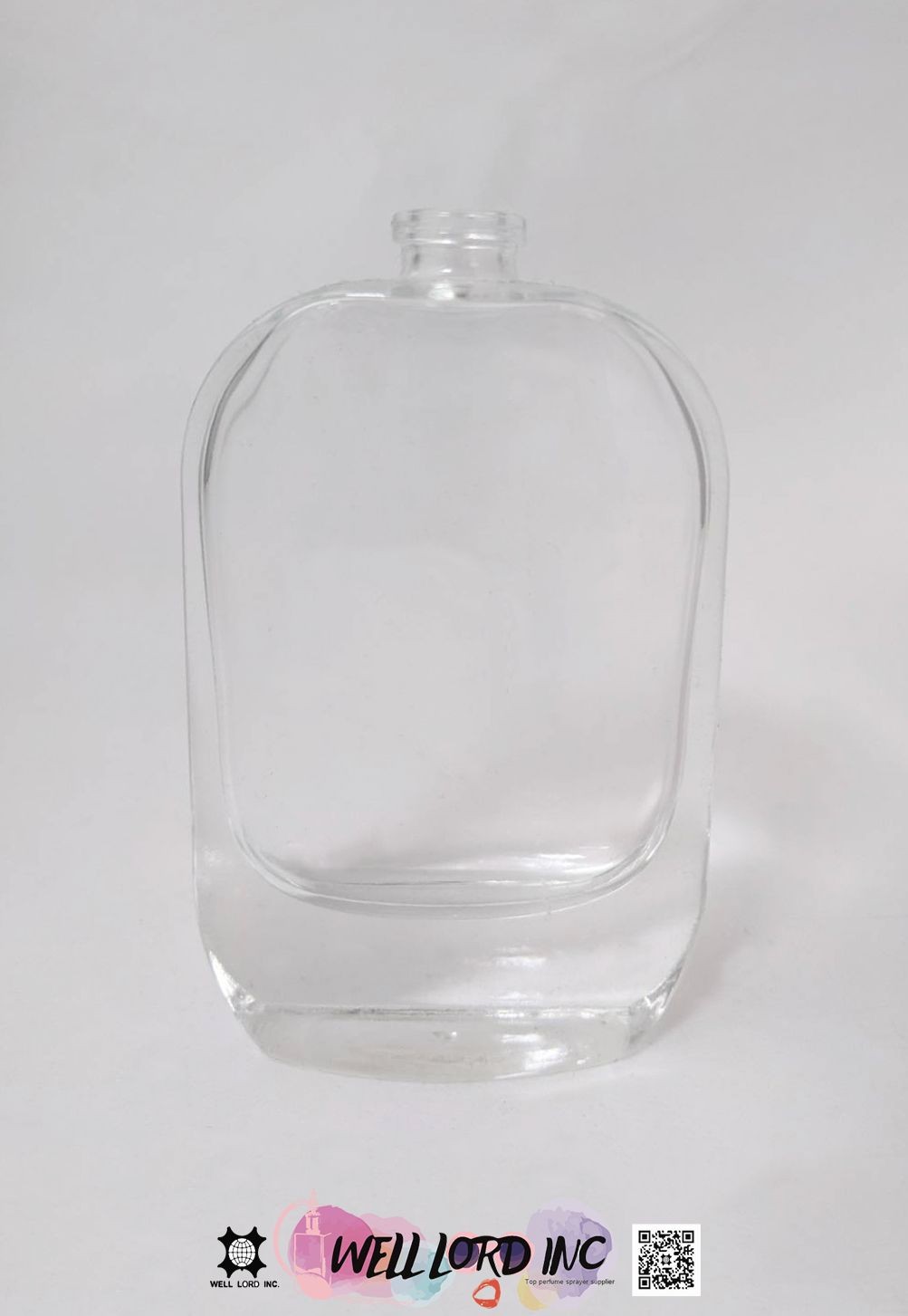 橢圓扁瓶封口式香水玻璃空瓶