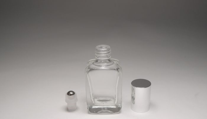 闪耀银盖子透明玻璃精油瓶