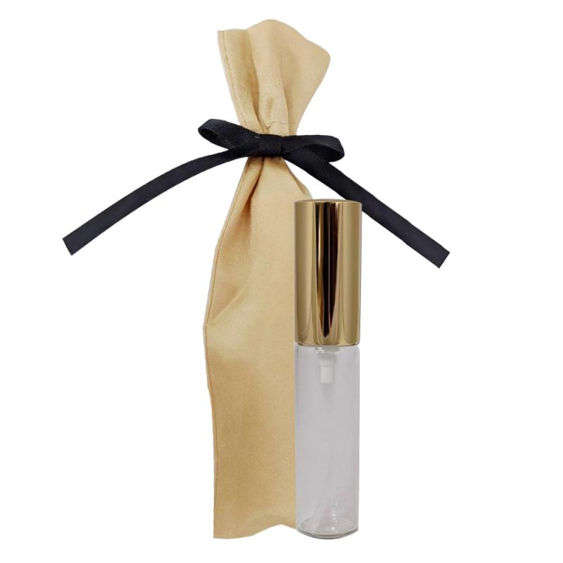 高级质感金色丝绸小袋附10ml 携带式金色喷雾圆柱玻璃空瓶
