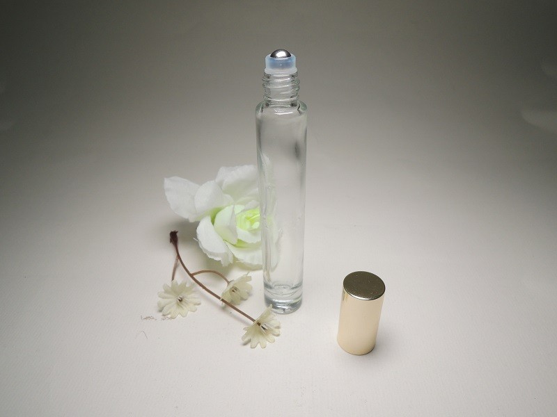 晨曦金盖子透明玻璃滚珠瓶香水分装瓶